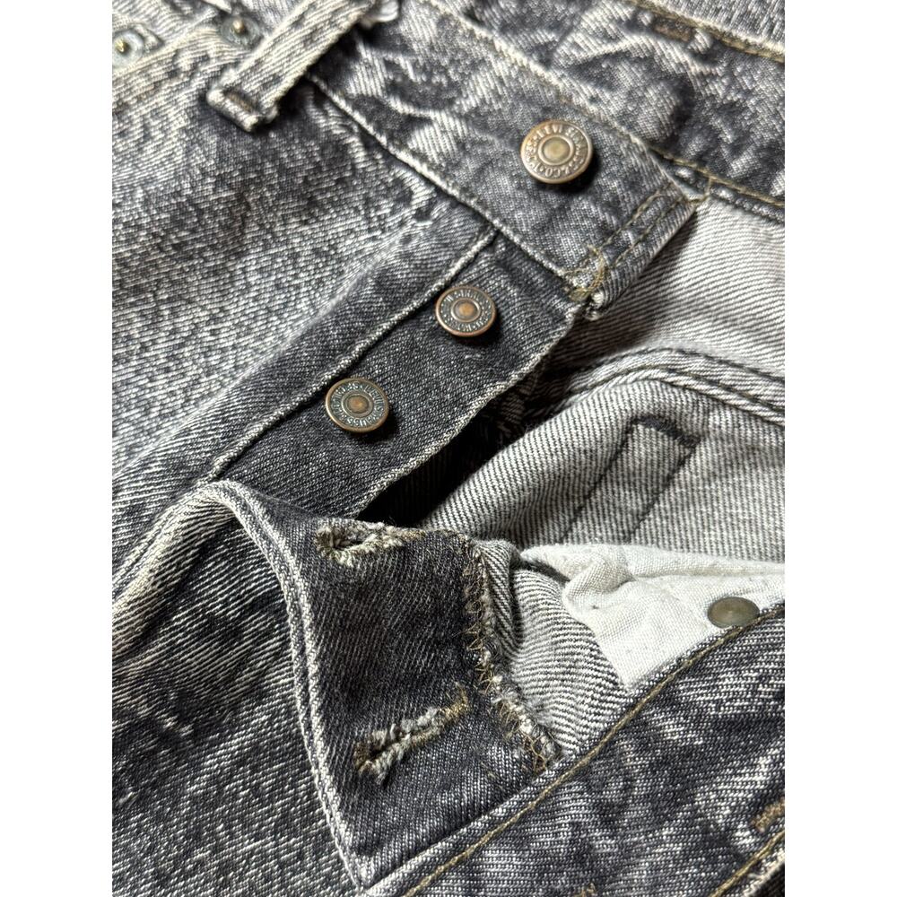Vintage RARE 1980s Gray Levis 501 Acid Wash Button Fly Jeans Grunge Rock Metal - Picture 10 of 11